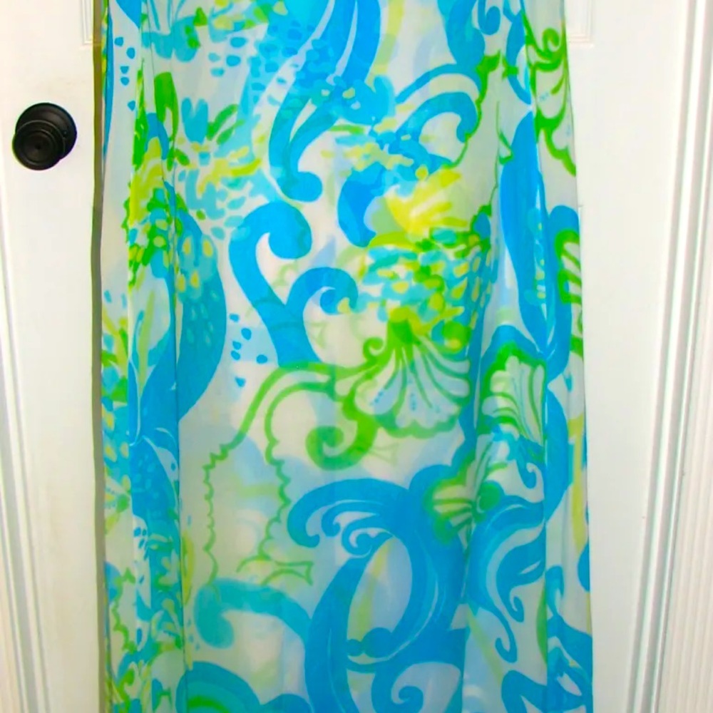 NWT🩵LILLY PULITZER 4 KINGSTON MAXI CAFTAN CRYSTAL COAST GRAIL FIND!!!🩵 - Picture 7 of 13
